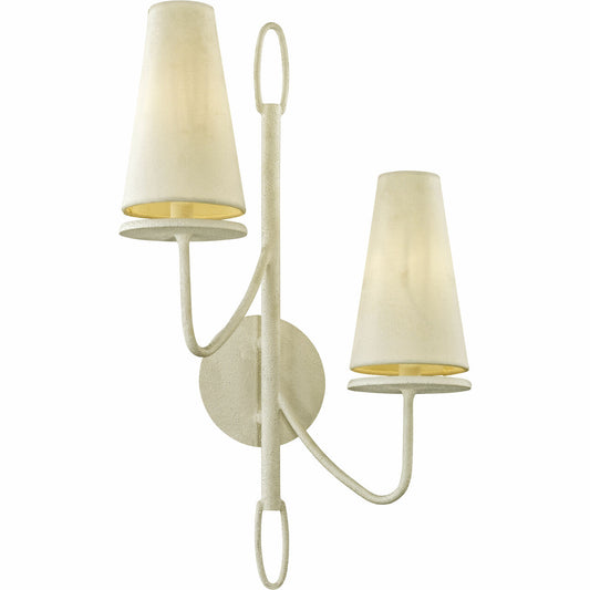 Troy Lighting 2 Light Marcel Wall Sconce in Gesso White B6282-GSW