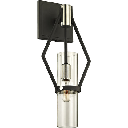 Troy Lighting 1 Light Raef Wall Sconce in Textured Black And Polished Nickel B6321