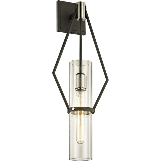 Troy Lighting 1 Light Raef Wall Sconce in Textured Black And Polished Nickel B6322