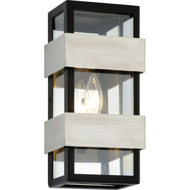 Troy Lighting 1 Light Dana Point Wall Sconce in Black With Brushed Stainless B6521