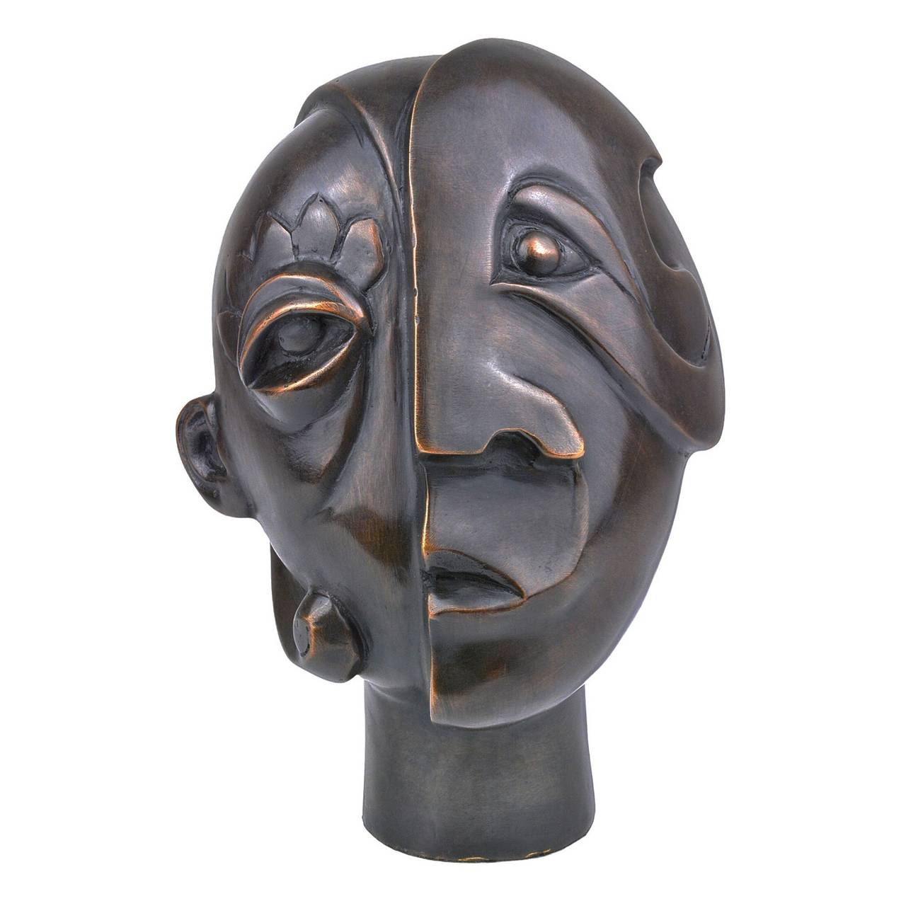 Currey & Co. 7" Cubist Head Bronze 1200-0720