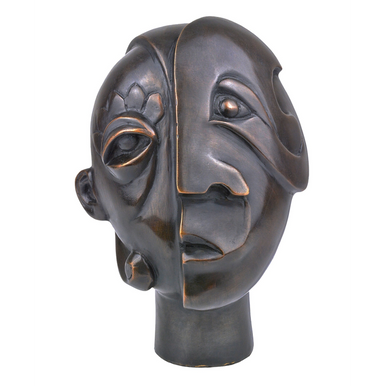 Currey & Co. Cubist Head Bronze 1200-0720