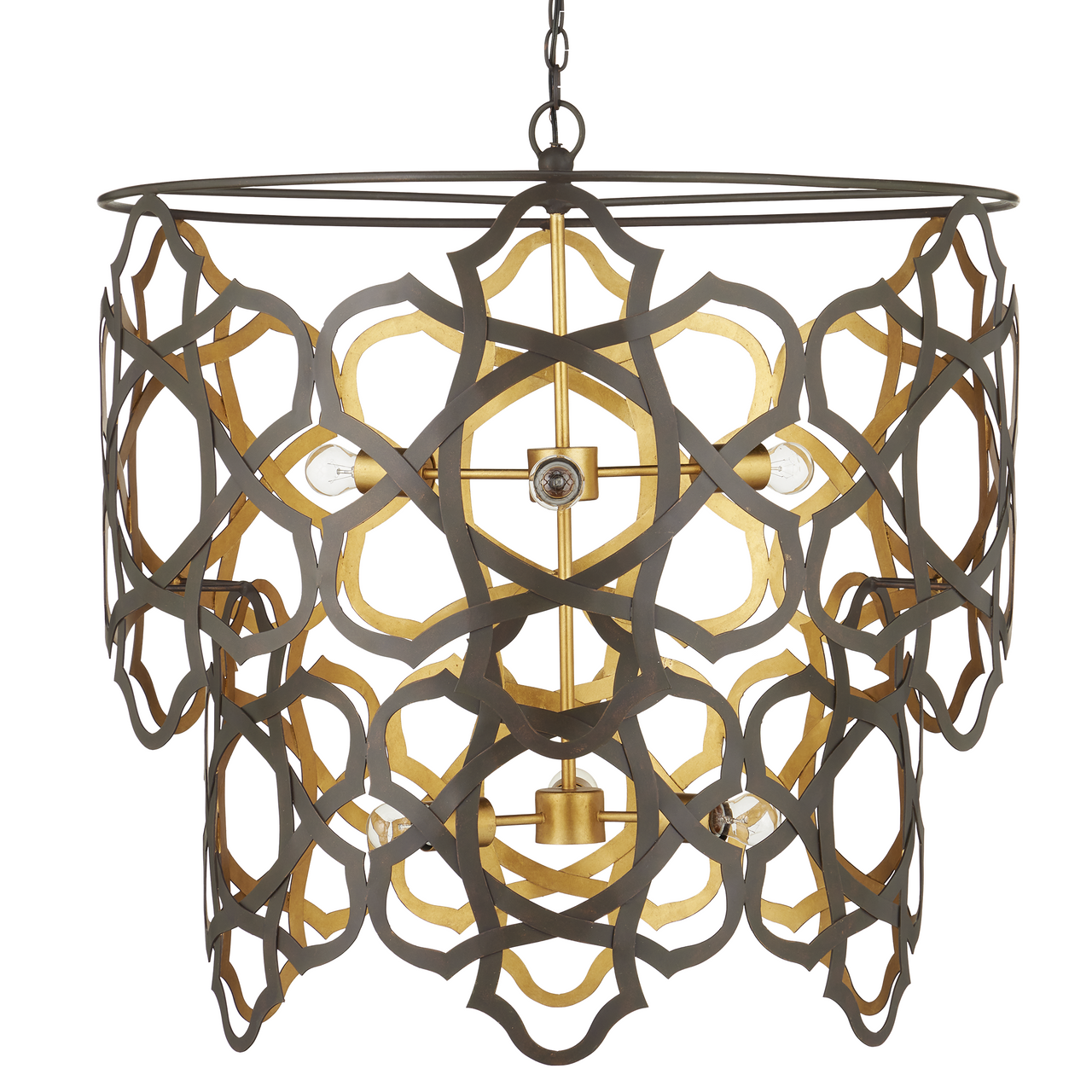 Currey & Co. Mauresque Medium Bronze & Gold Chandelier 9000-1106