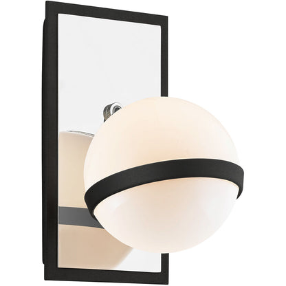 Troy Lighting 1 Light Ace Wall Sconce in Carbide Black With Polished Nickel Accents B7161