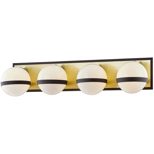 Troy Lighting 4 Light Ace Bath And Vanity in Textured Bronze Brushed Brass B7474