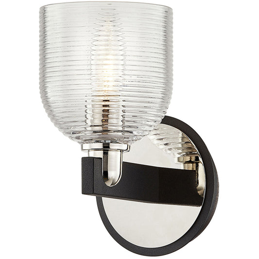 Troy Lighting 1 Light Munich Bath And Vanity in Carbide Black And Polished Nickel B7711