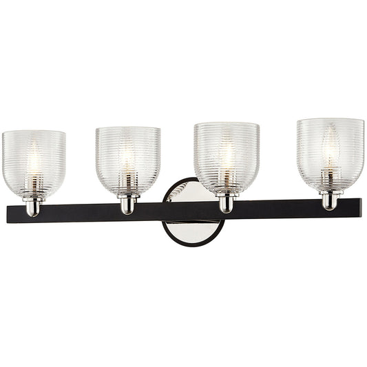 Troy Lighting 4 Light Munich Bath And Vanity in Carbide Black And Polished Nickel B7714