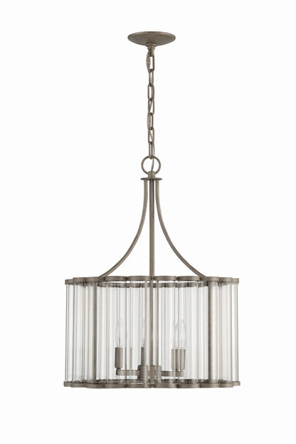 Lumanity Lighting Bridgewater 3-Light Glass Statement Chandelier in Light Sand Mercury  L090-0030