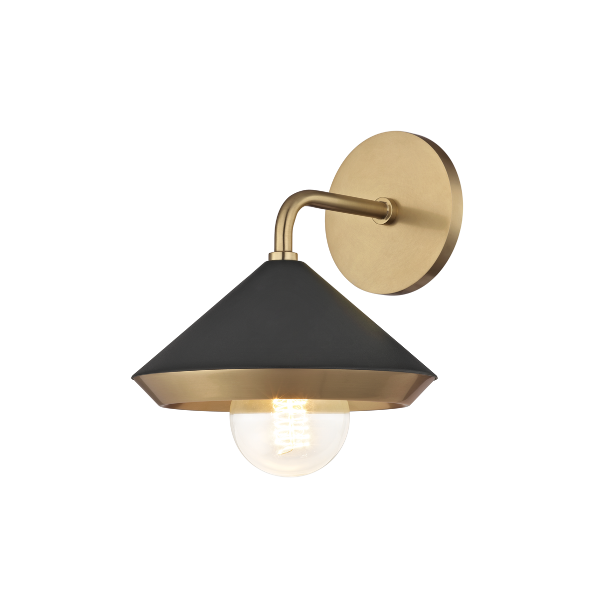 Mitzi 1 Light Wall Sconce in Aged Brass/Black H139101-AGB/BK