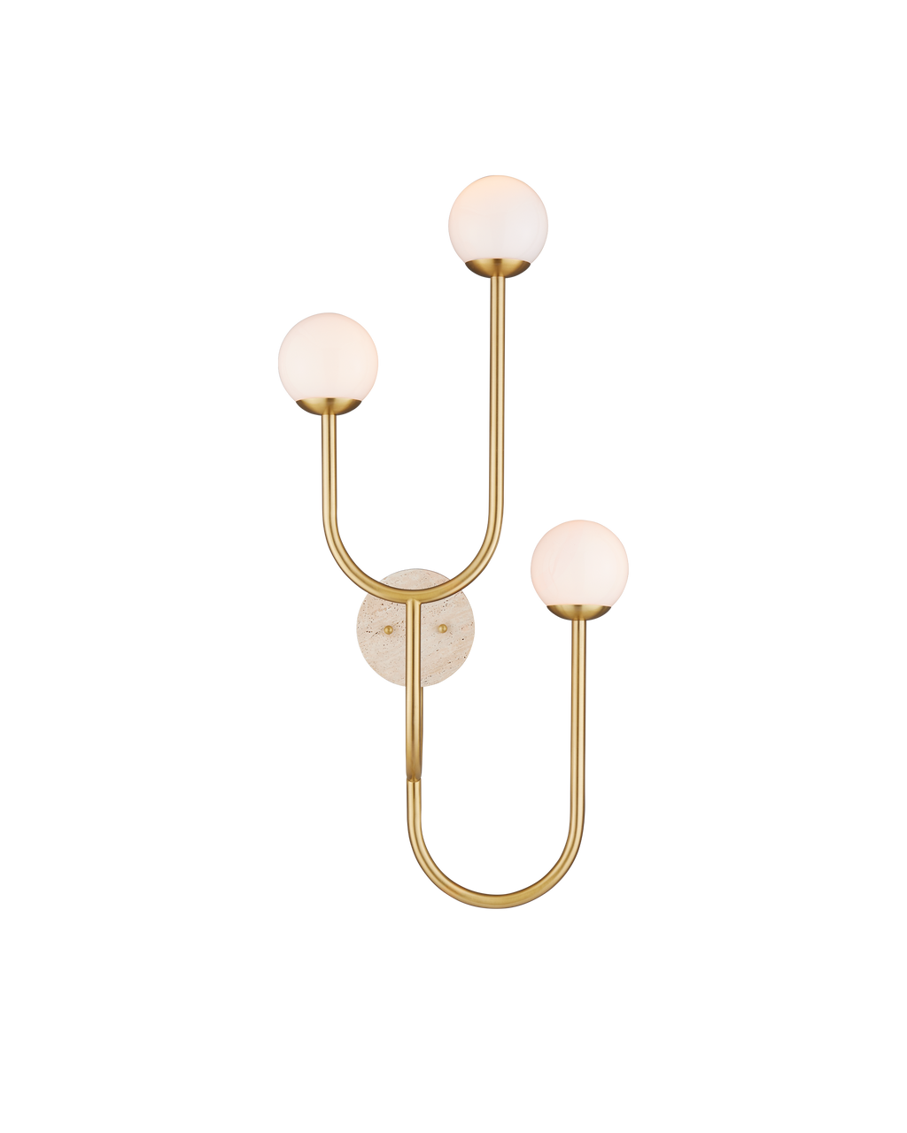 Currey & Co Highsmith Wall Sconce, Right in Brass/Natural/White 5000-0257