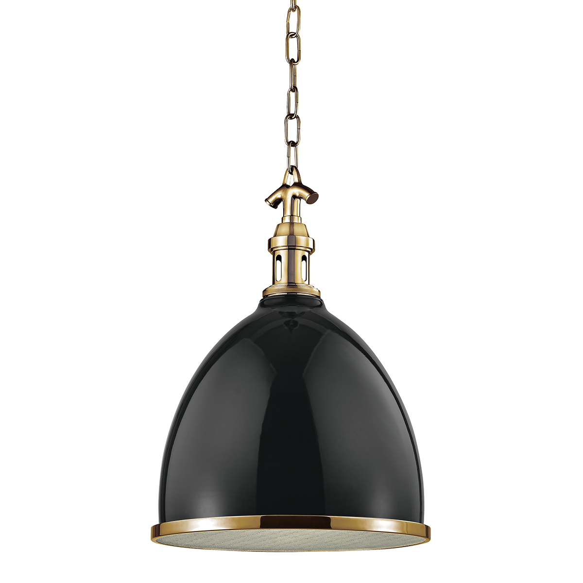 Hudson Valley Lighting Viceroy Pendant in Black/aged Brass 7714-BAGB