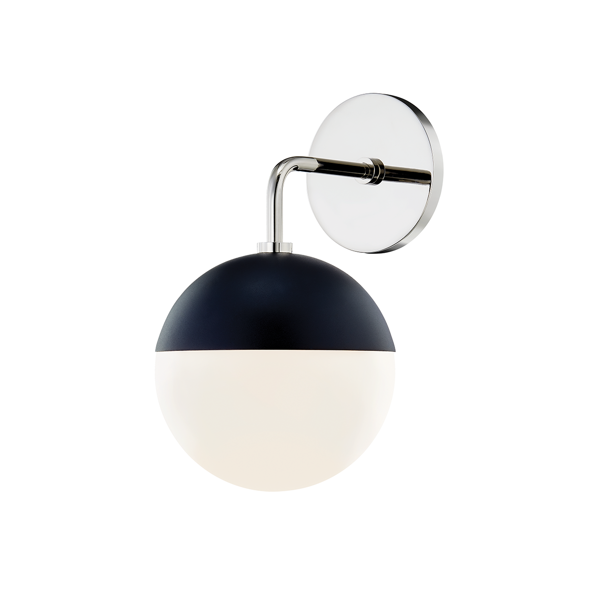 Mitzi 1 Light Wall Sconce in Polished Nickel/Black H344101-PN/BK