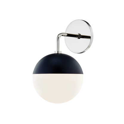 Mitzi 1 Light Wall Sconce in Polished Nickel/Black H344101-PN/BK