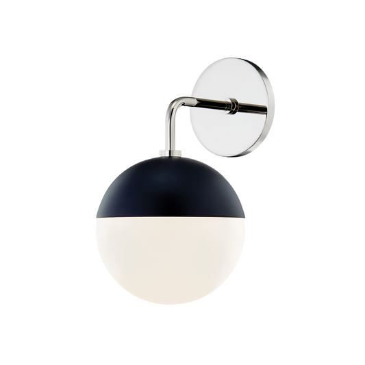 Mitzi 1 Light Wall Sconce in Polished Nickel/Black H344101-PN/BK