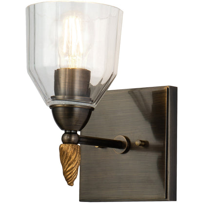 Lucas McKearn Felice 1 Light Wall Sconce In Dark Bronze With Gold Accents