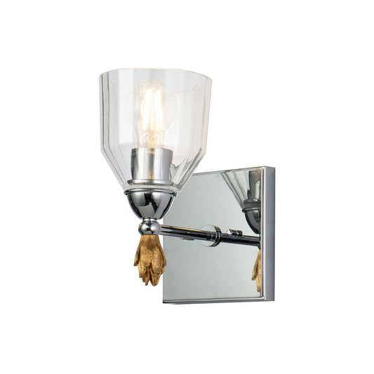 Lucas McKearn Felice 1 Light Wall Sconce In Polished Chrome With Gold Accents