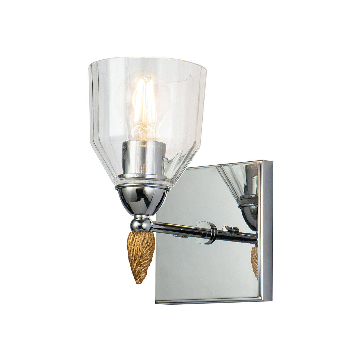 Lucas McKearn Felice 1 Light Wall Sconce In Chrome With Gold Accents