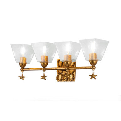 Lucas McKearn Star 4 Light Bath Bar in Gold