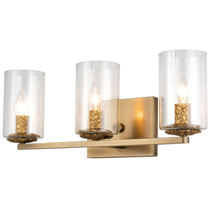 Lucas McKearn Bolivar 3-Light Vanity Fixture In Antique Brass