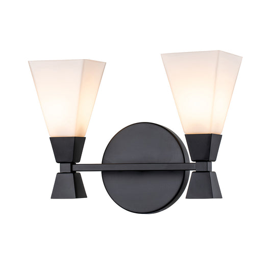 Lucas McKearn Bowtie 2 Light Bath Bar in Matte Black