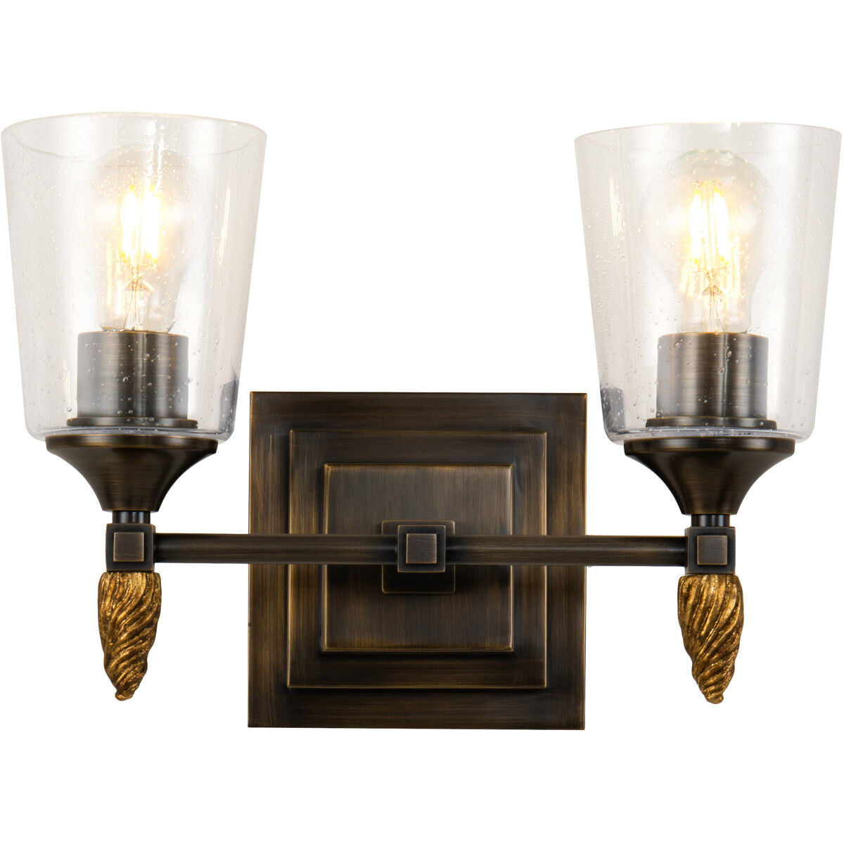 Lucas McKearn Vetiver 2-Light Dark Bronze With Gold Accents