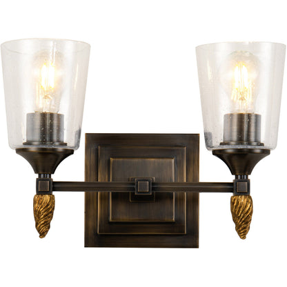 Lucas McKearn Vetiver 2-Light Dark Bronze With Gold Accents