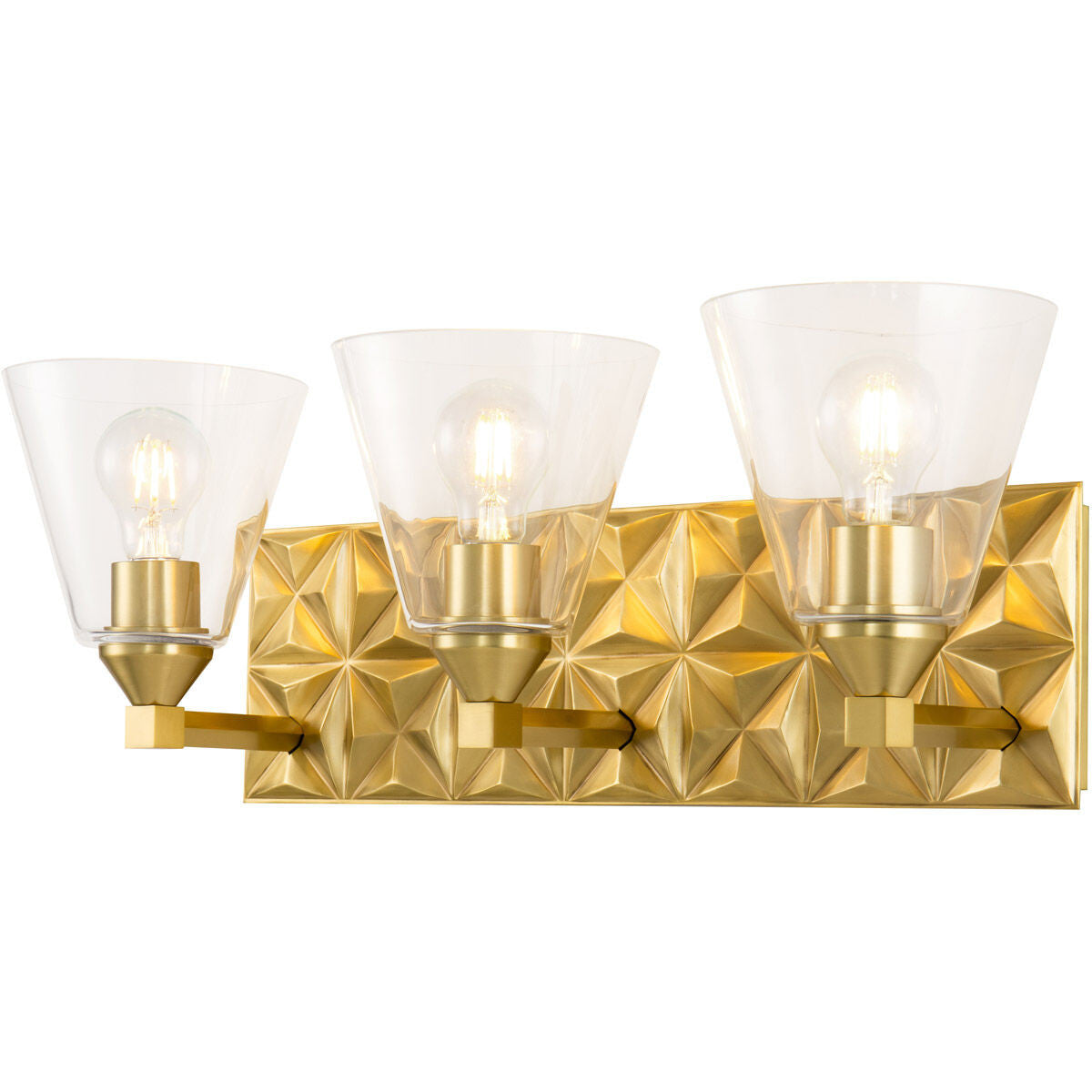 Lucas McKearn Alpha 3 Light Bath Vanity In Brass