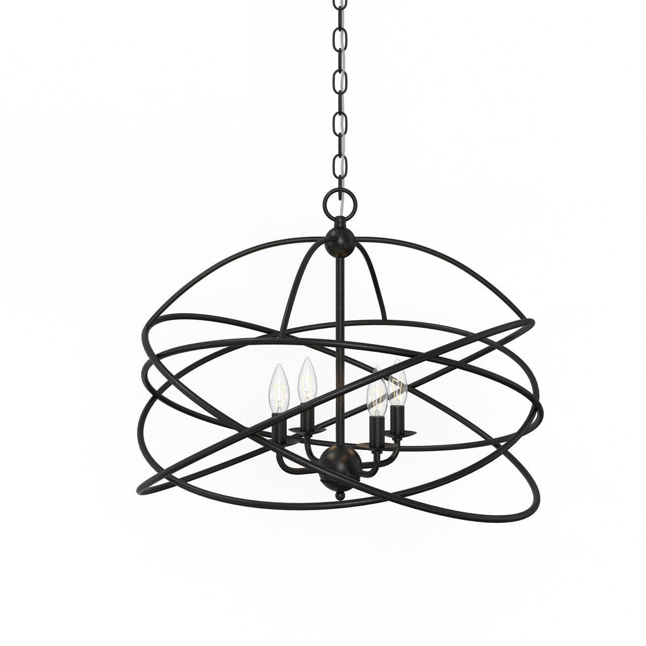 Lumanity Lighting Anson 4-Light Contemporary Statement Chandelier in Painted Oil Rubbed Bronze  L090-0031