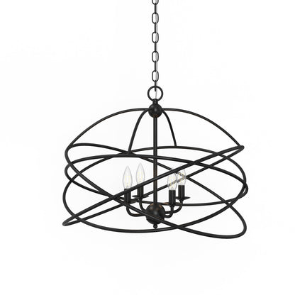 Lumanity Lighting Anson 4-Light Contemporary Statement Chandelier in Painted Oil Rubbed Bronze  L090-0031