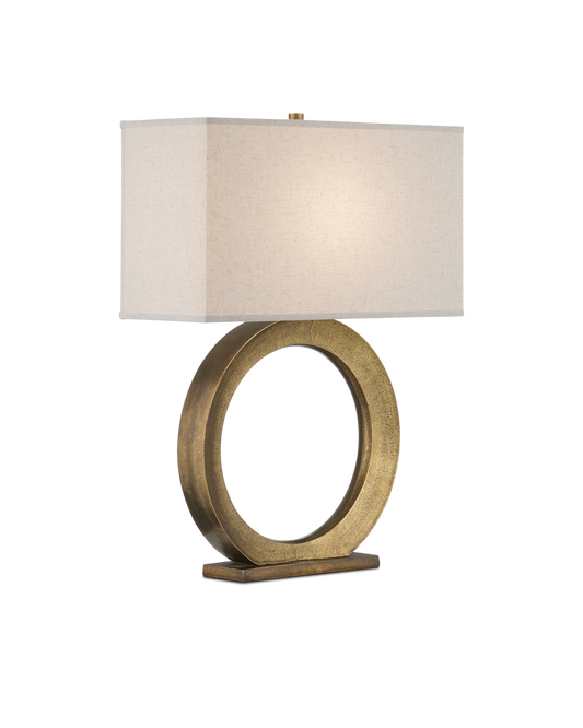 Currey & Co Cercle Table Lamp in Dark Antique Brass 6000-0956