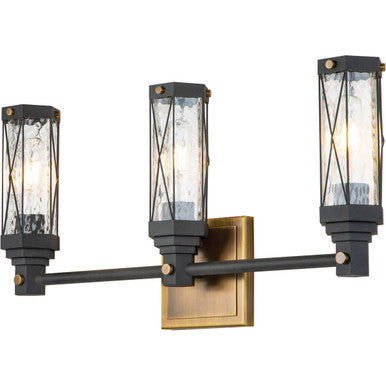 Lucas McKearn Abbey 3 Light Bath Lighting In Black And Brass