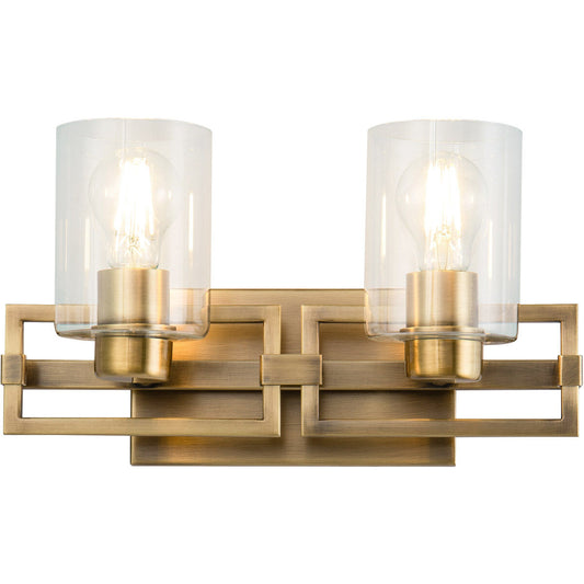 Lucas McKearn Estes 2 Light Bath Vanity Light In Aged Brass