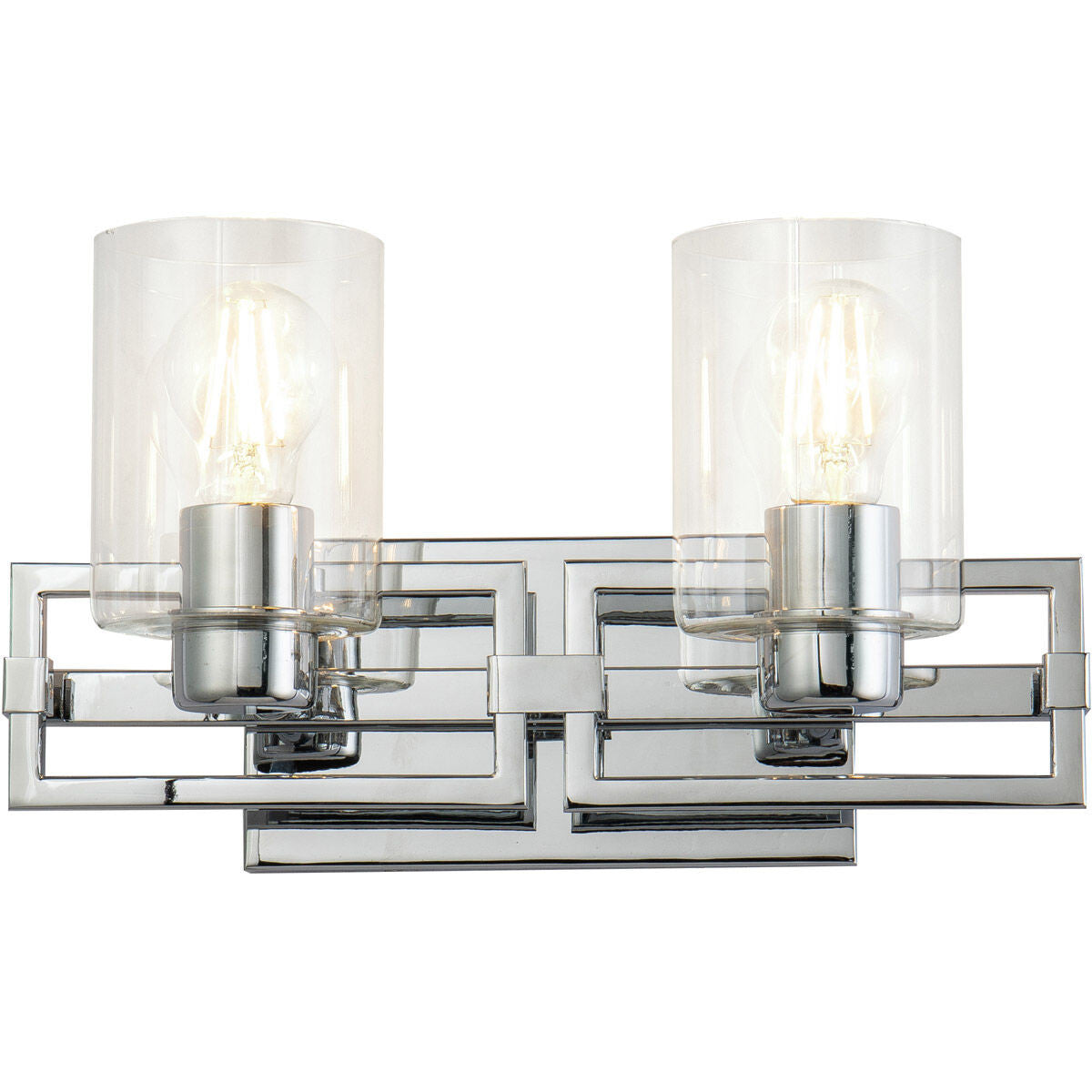 Lucas McKearn Estes 2 Light Bath Vanity Light In Chrome