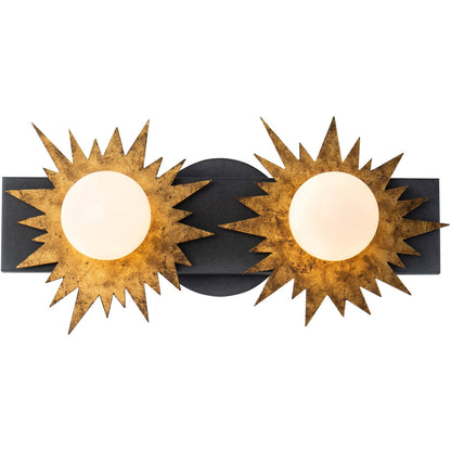 Lucas McKearn Soleil 2 Light Gold And Zinc Bath Vanity Light Star Shape