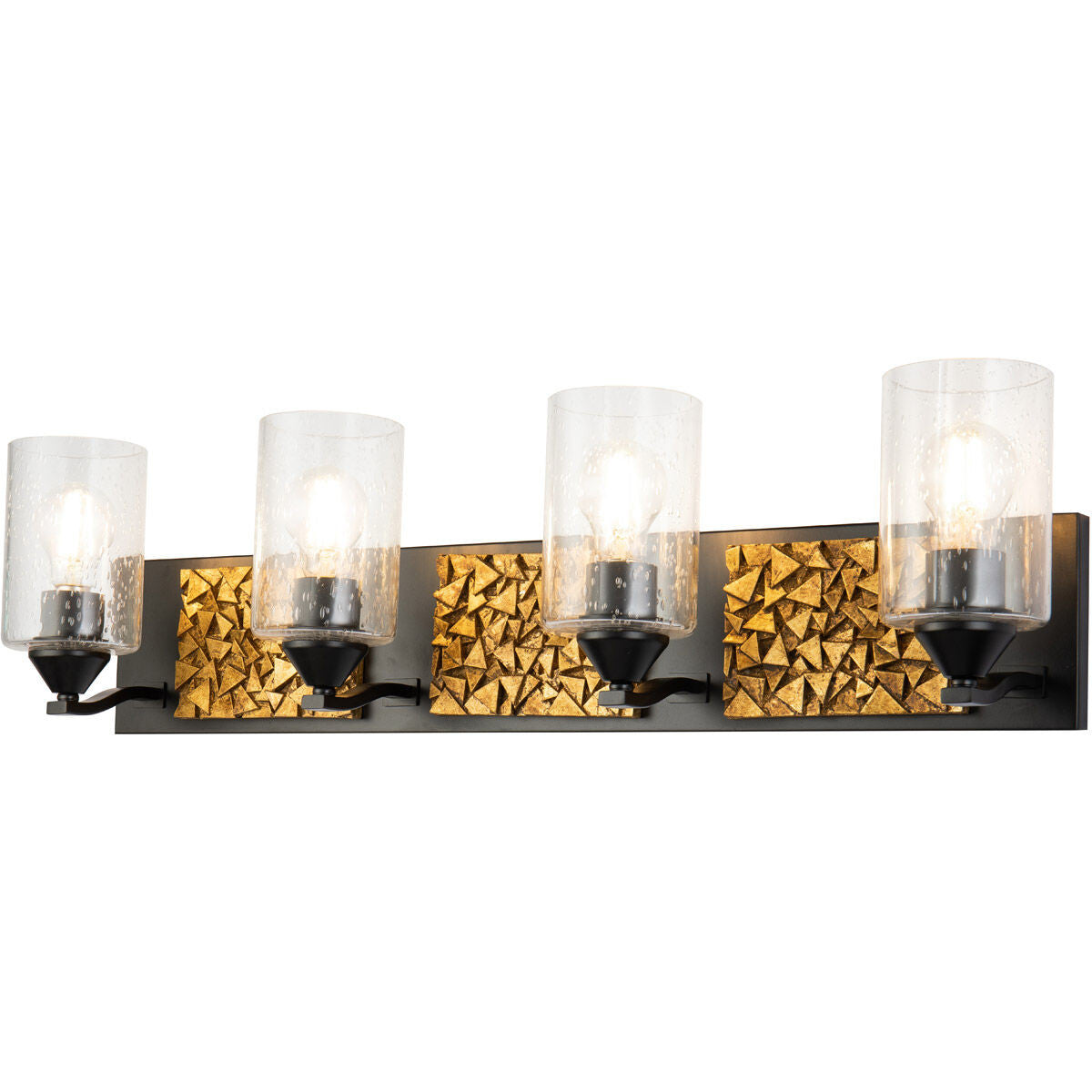 Lucas McKearn Bocage 4 Light Black And Gold Bath Bar