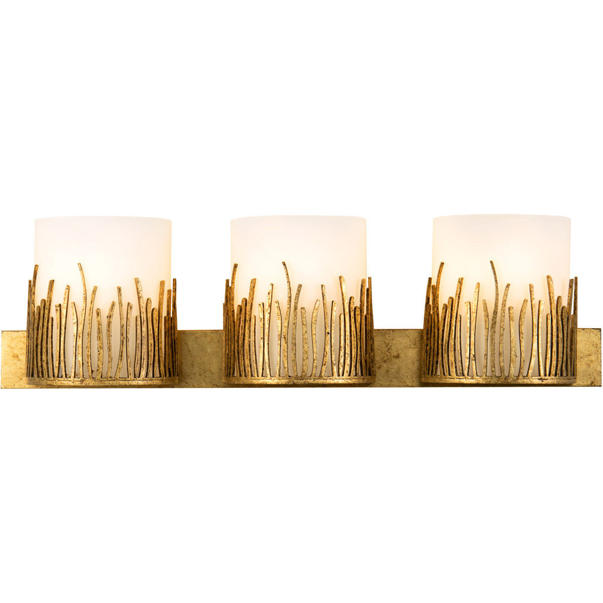 Lucas McKearn Sawgrass 3 Light Vanity In Distressed Gold