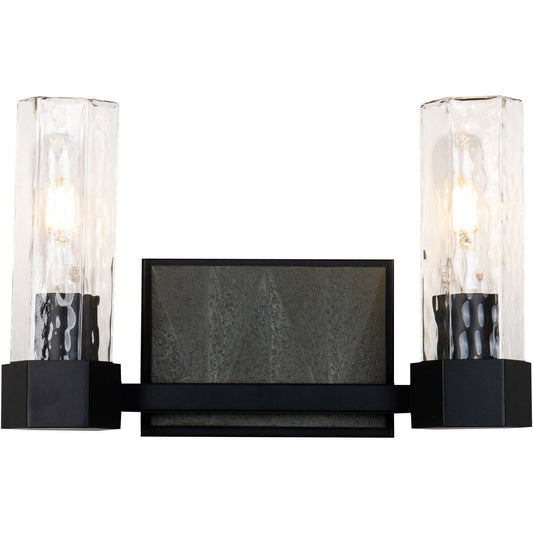 Lucas McKearn Novarre 2 Light Bath Vanity In Black And Grey