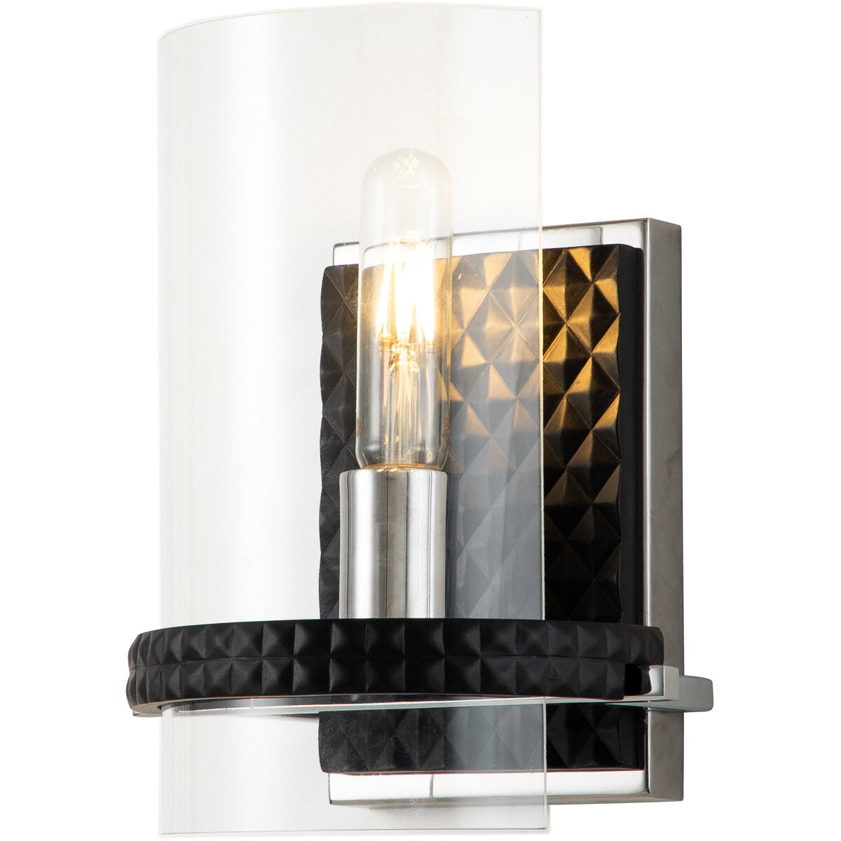 Lucas McKearn Mazant 1 Light Wall Sconce In Black And Chrome