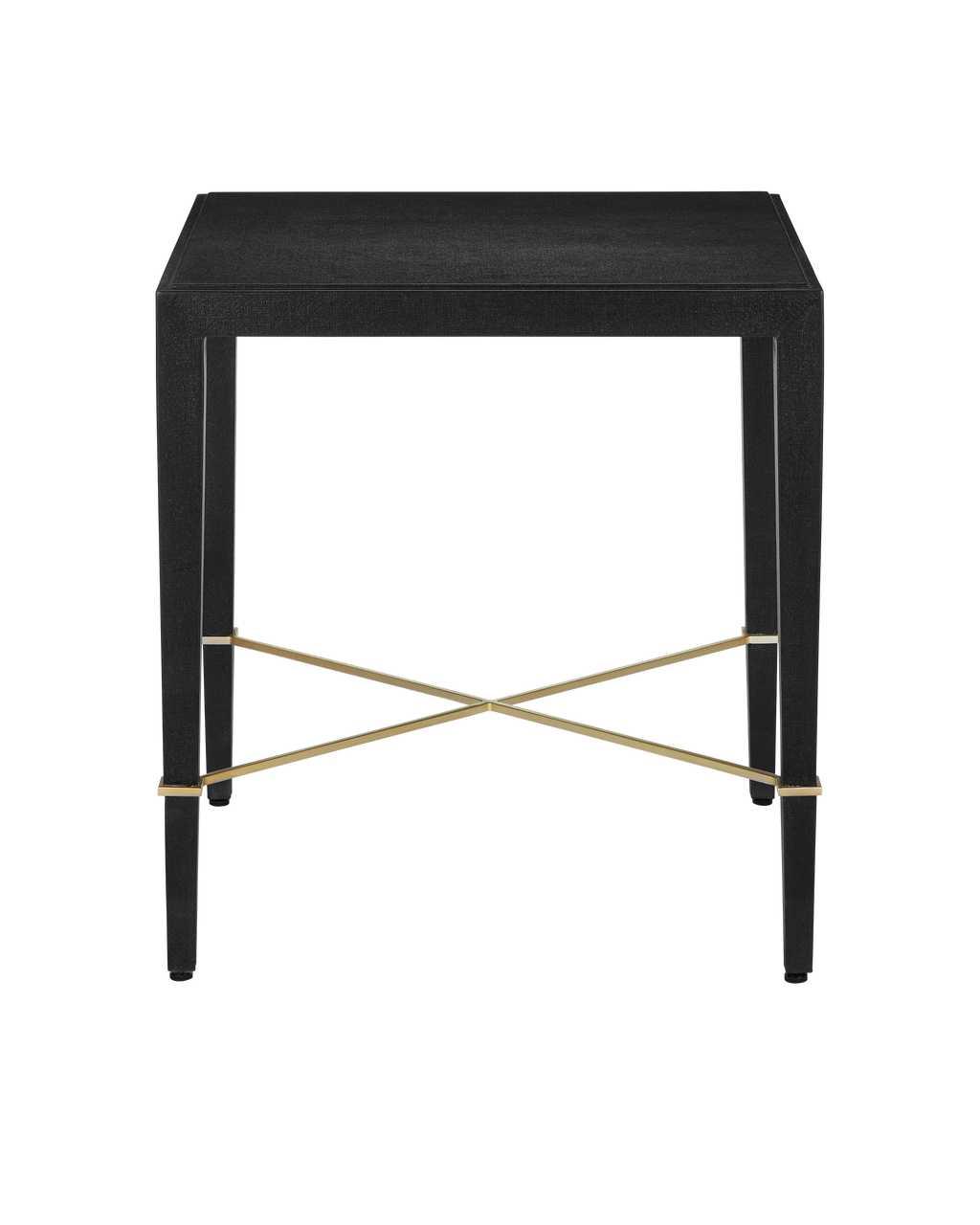 Currey & Co. Verona Black Linen End Table 3000-0296