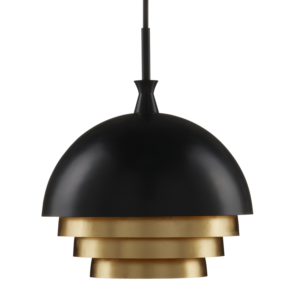 Currey & Co. Salviati Large Black & Gold Pendant 9000-1075