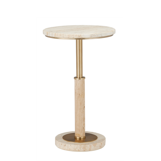 Currey & Co. 23.25" Miles Travertine Accent Table 4000-0183