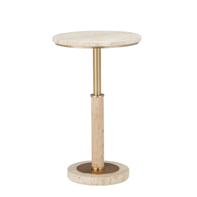 Currey & Co. Miles Travertine Accent Table 4000-0183