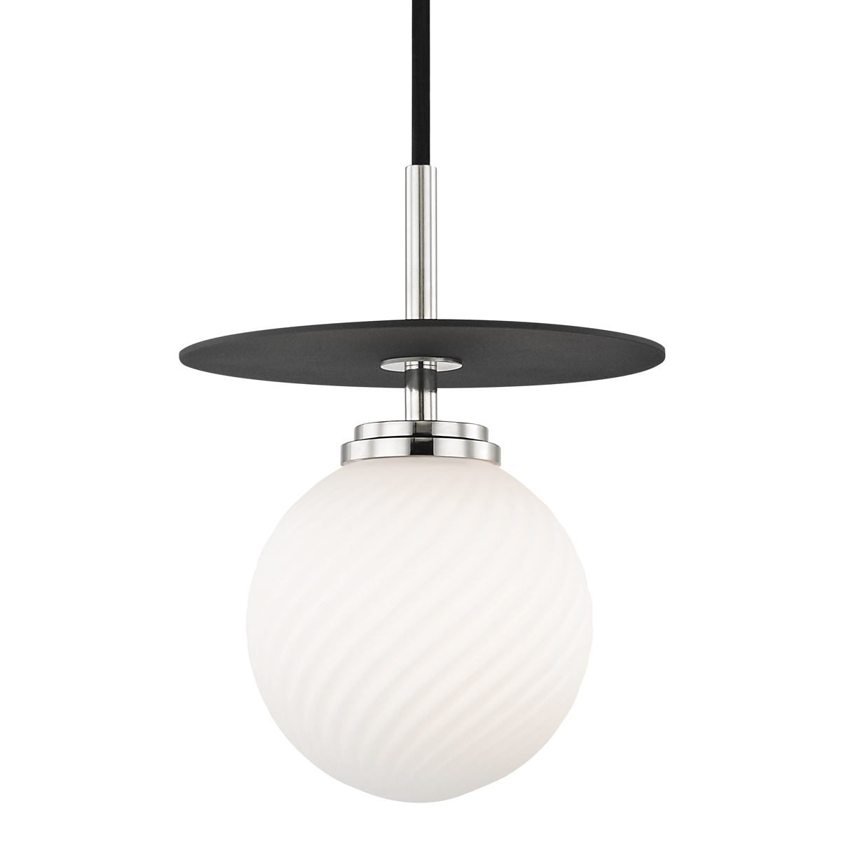 Mitzi 1 Light Pendant in Polished Nickel/Black H200701S-PN/BK