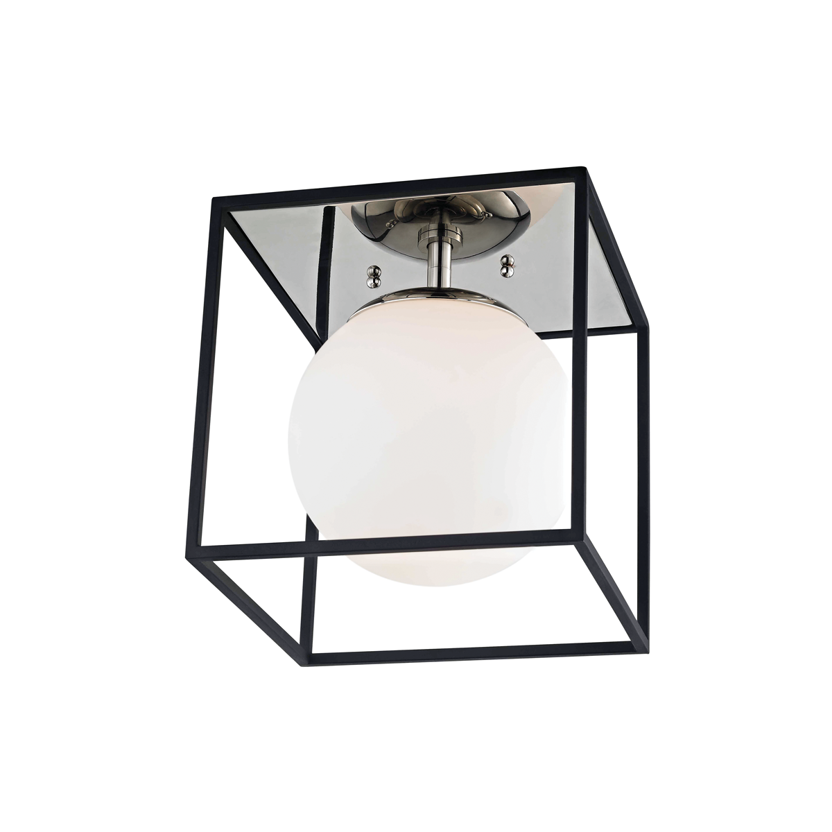 Mitzi 1 Light Flush Mount in Polished Nickel/Black H141501S-PN/BK