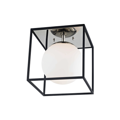 Mitzi 1 Light Flush Mount in Polished Nickel/Black H141501S-PN/BK