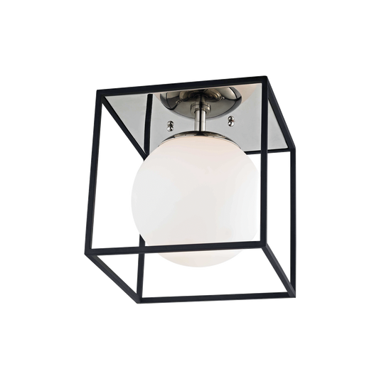 Mitzi 1 Light Flush Mount in Polished Nickel/Black H141501S-PN/BK