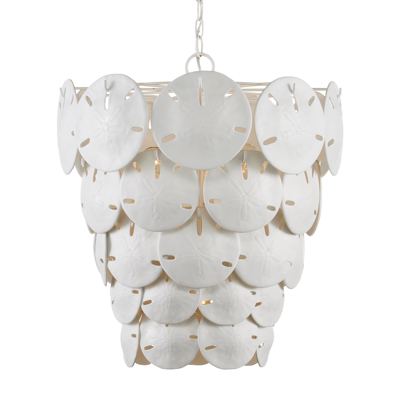 Currey & Co. Tulum 20" White 5-Light Chandelier 9000-1113