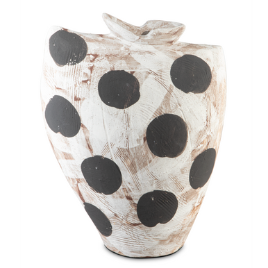 Currey & Co. Dots Medium White & Black Bowl 1200-0709