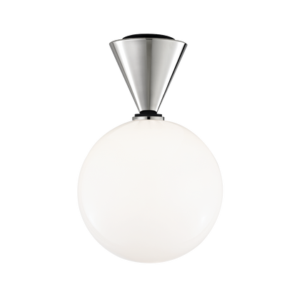 Mitzi 1 Light Flush Mount in Polished Nickel/Black H148501L-PN/BK