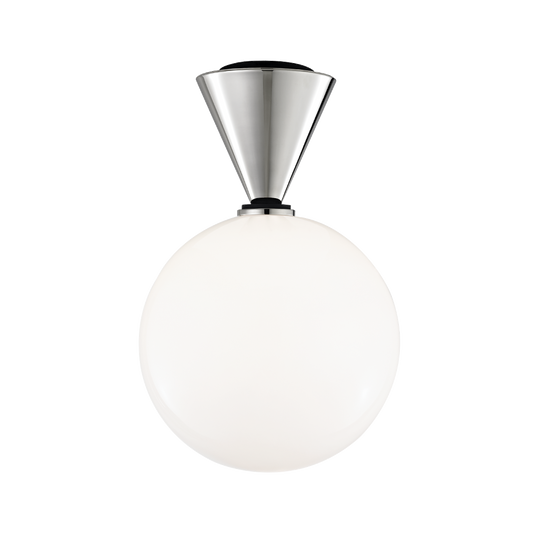 Mitzi 1 Light Flush Mount in Polished Nickel/Black H148501L-PN/BK